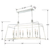 2249-PN_NOSHADE Libby Langdon Sylvan 8 Light Linear Chandelier | Dimensions Image