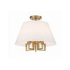 Crystorama Westwood 16'' Semi Flush Mount in Vibrant Gold - Front View