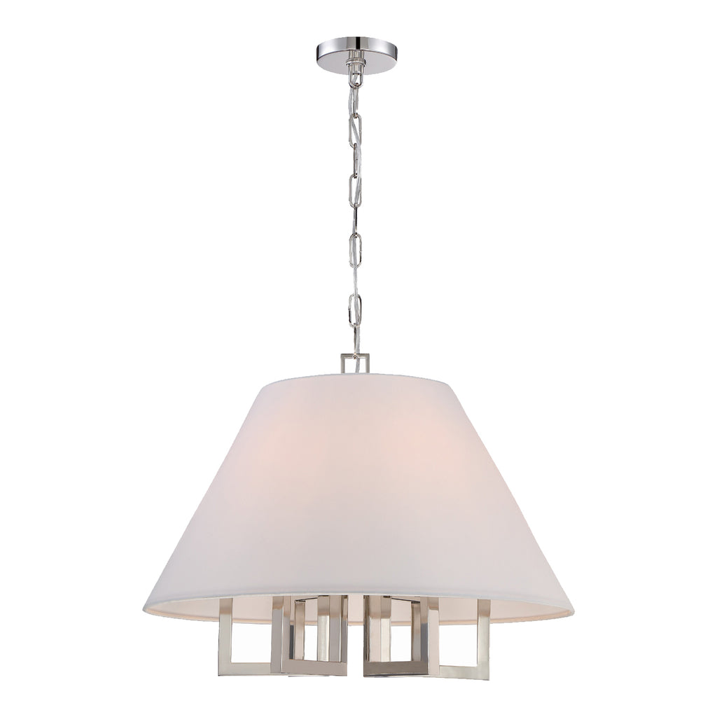 Crystorama-OPEN-BOX Libby Langdon Westwood 6 Light Chandelier in Polished Nickel - Front View