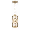 Crystorama Jennings 6.25'' Pendant in Aged Brass - Front View