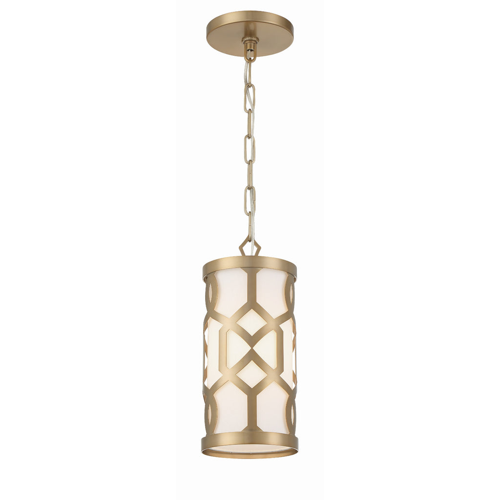 Crystorama Jennings 6.25'' Pendant in Aged Brass - Front View