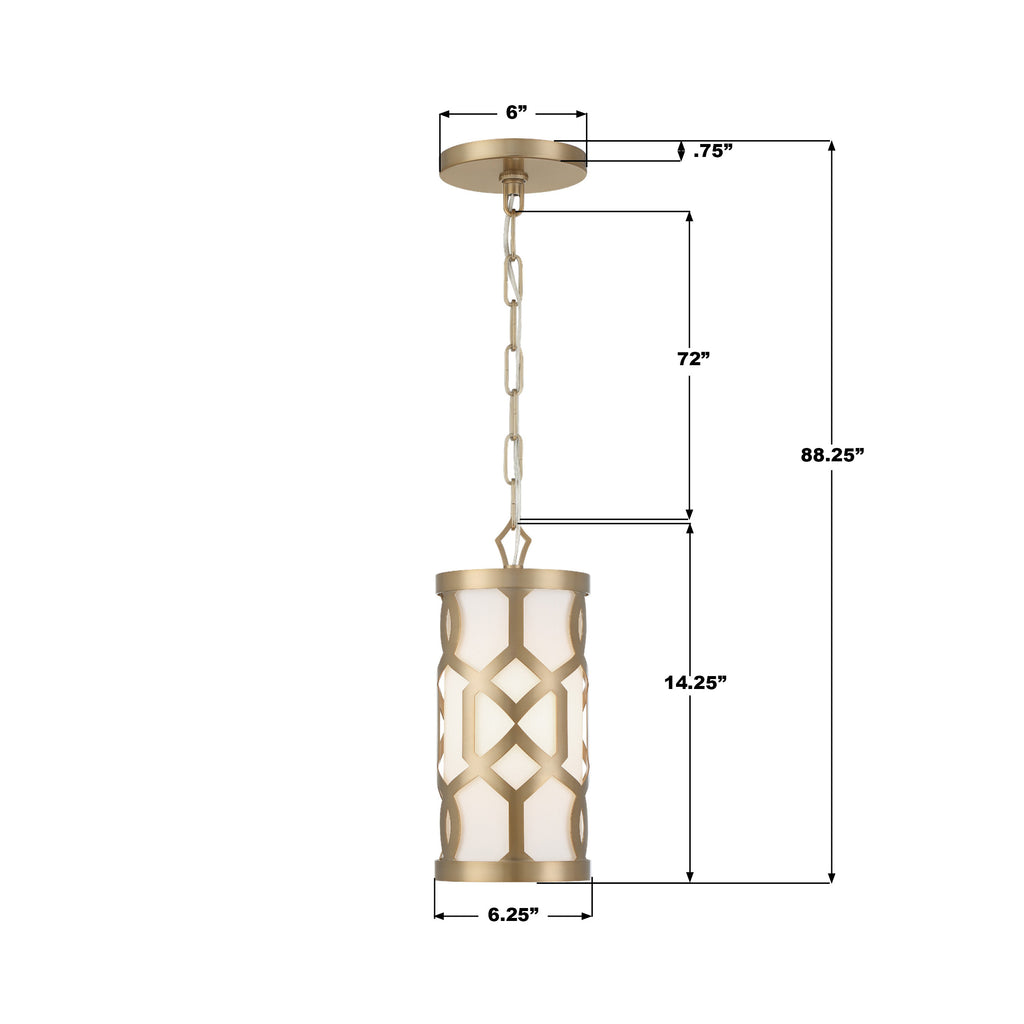 2260-AG Jennings 6.25'' Pendant | Dimensions Image