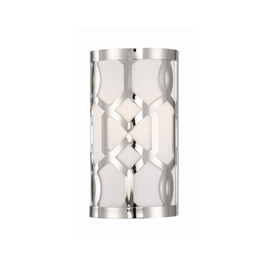 Crystorama Jennings 6.5'' Sconce in Polished Nickel - Front View