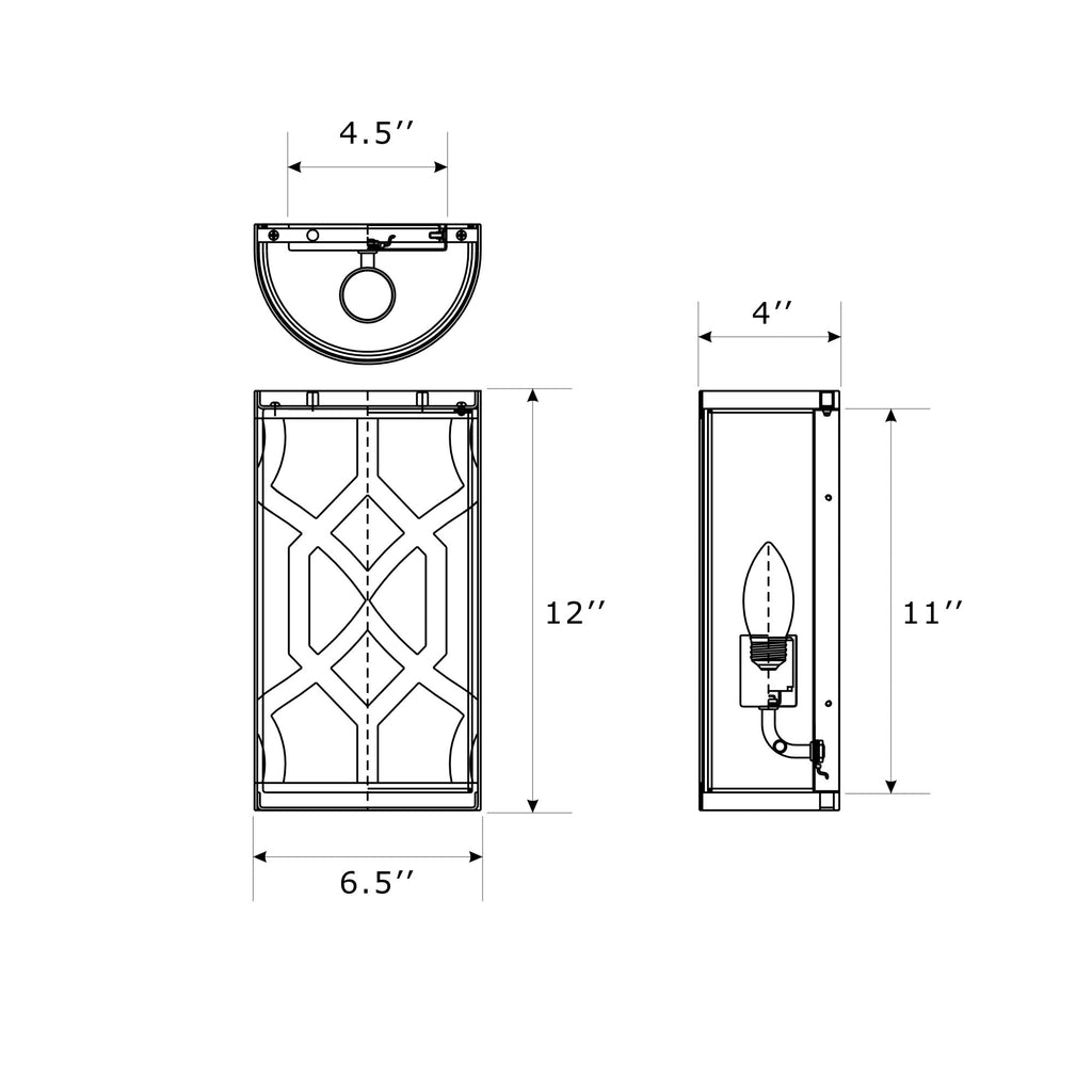 Crystorama Jennings 6.5'' Sconce - Product Dimensions