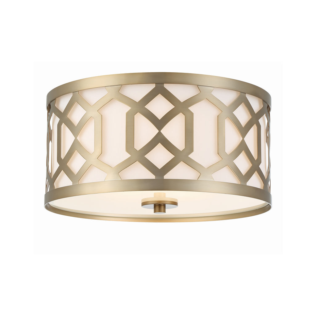 Crystorama Jennings 16.25'' Flush Mount in Aged Brass - Front View