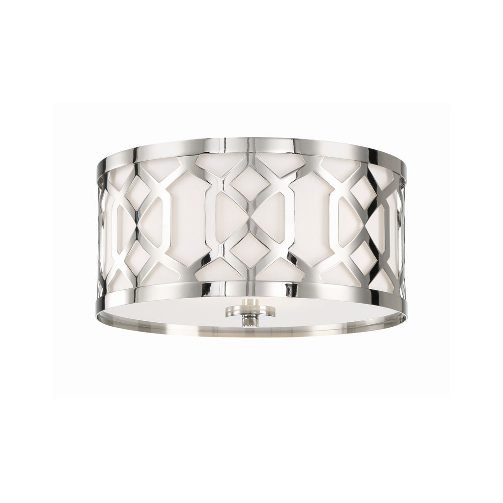Crystorama Jennings 16.25'' Flush Mount in Polished Nickel - Front View