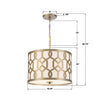 Crystorama Jennings 18.25'' Pendant - Product Dimensions