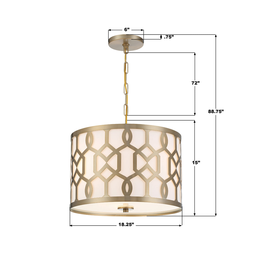 Crystorama Jennings 18.25'' Pendant - Product Dimensions