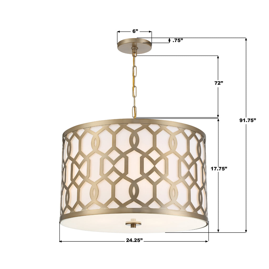 2266-AG Jennings 24.25'' Pendant | Dimensions Image