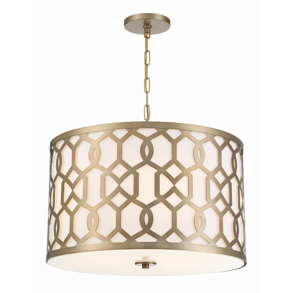 Crystorama Jennings 24.25'' Pendant in Aged Brass - Front View