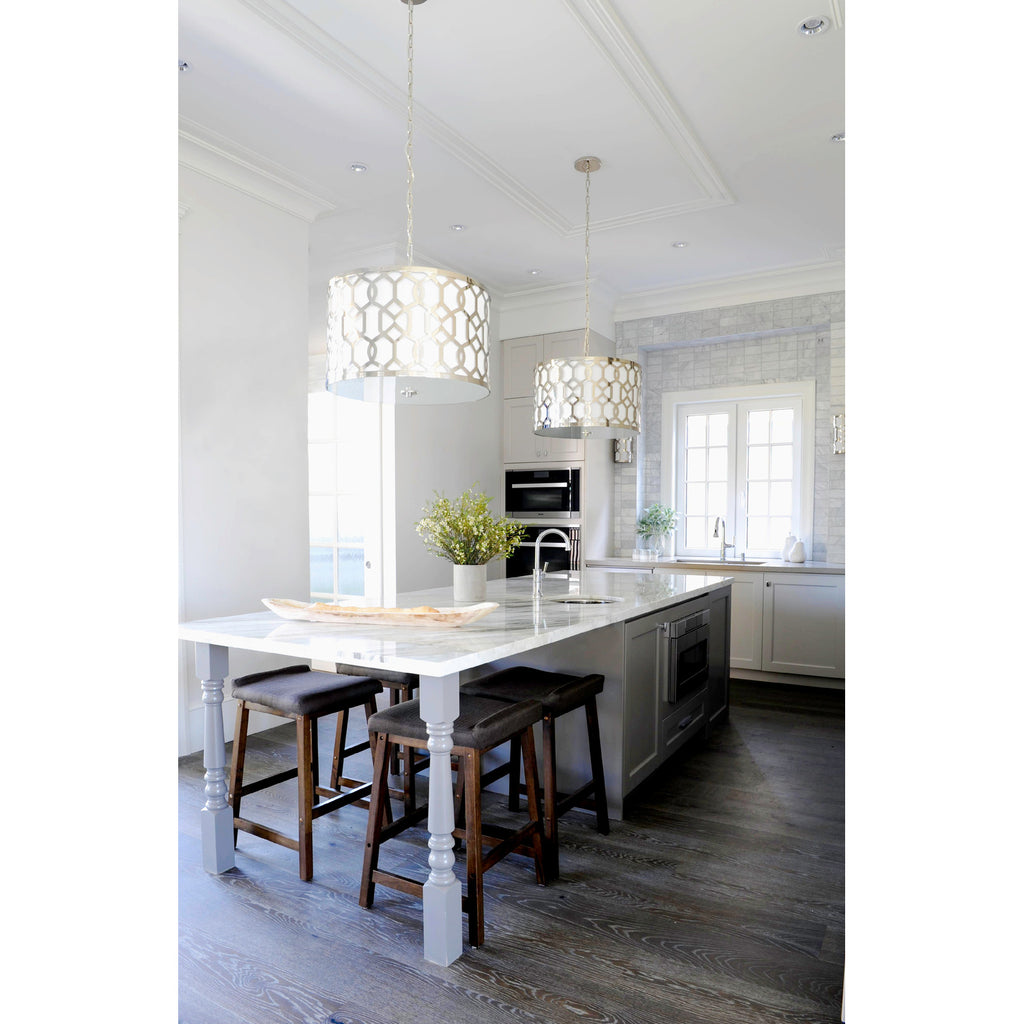 Crystorama Jennings 24.25'' Pendant in Polished Nickel - Lifestyle View