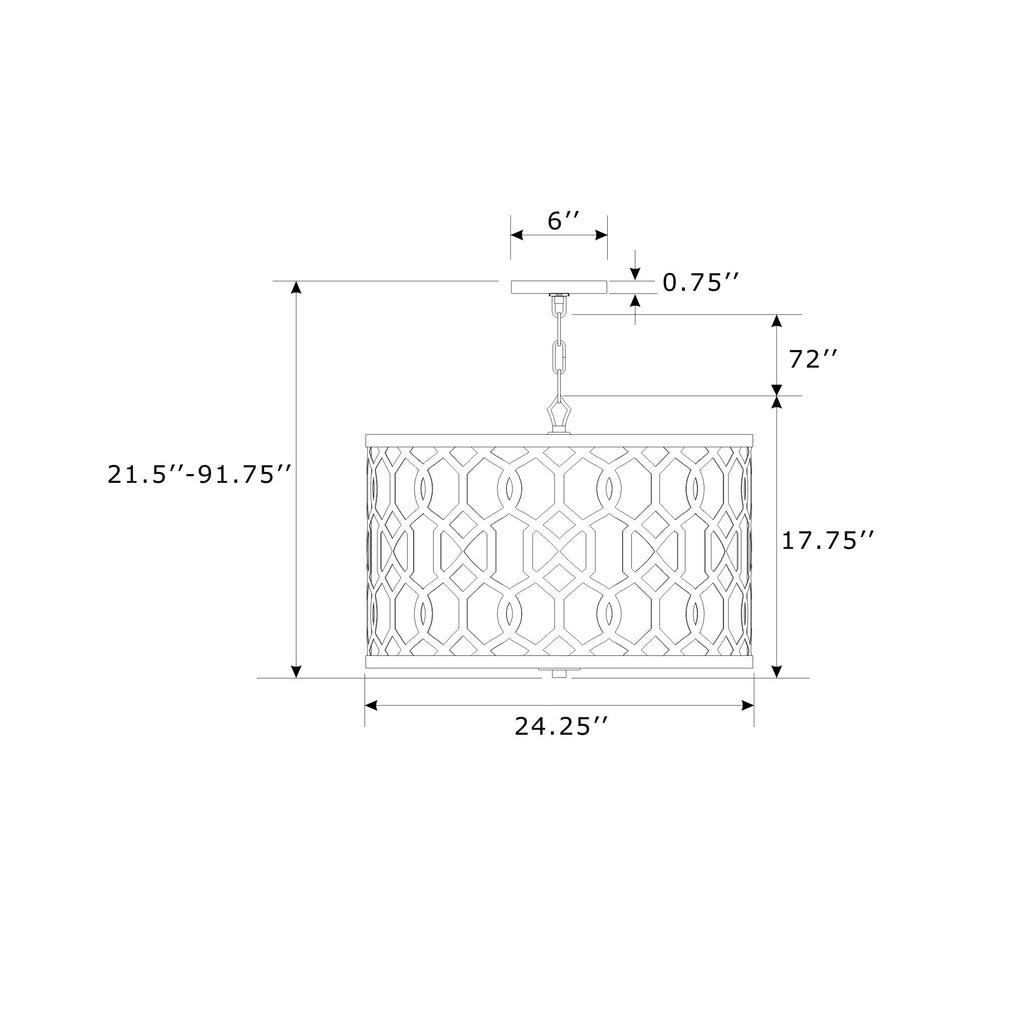 Crystorama Jennings 24.25'' Pendant - Product Dimensions