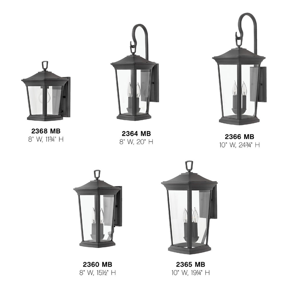 2364MB-LL Bromley 2 Light Transitional Outdoor Wall Mount | Alternate Image