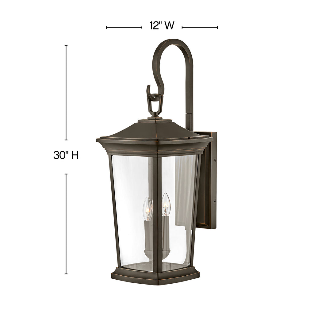 2369OZ-LL Bromley 3 Light Outdoor Wall Mount|Dimensions Image