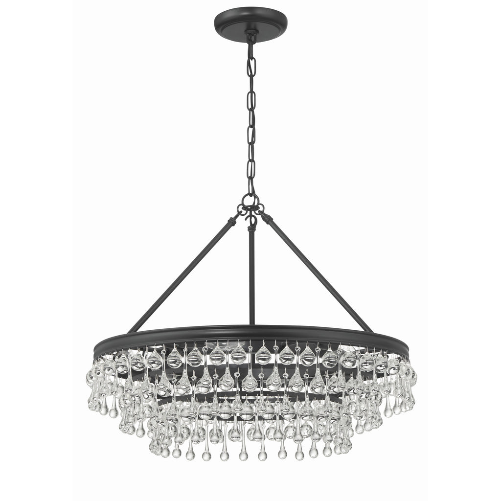 Crystorama Calypso 25'' Chandelier in Matte Black - Additional View
