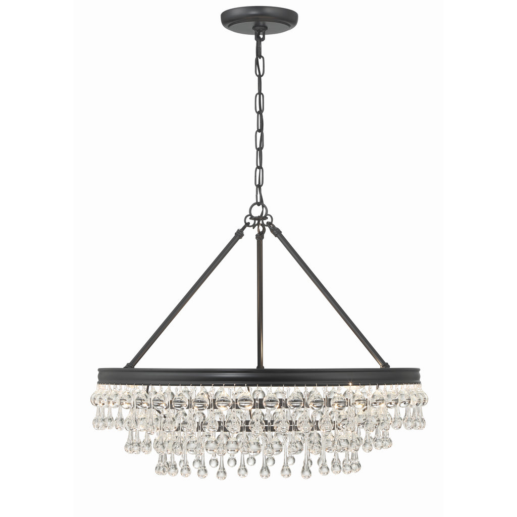 Crystorama Calypso 25'' Chandelier in Matte Black - Additional View