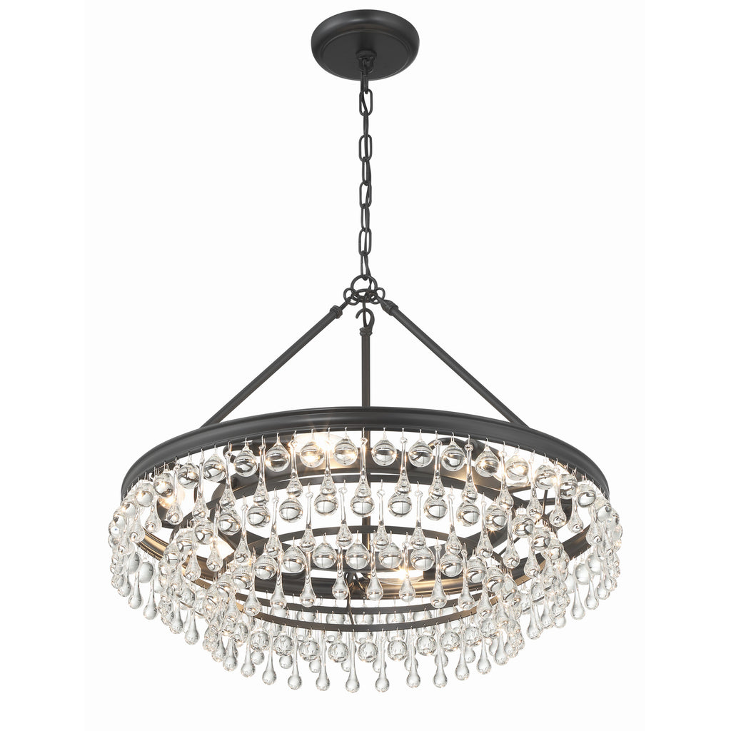 Crystorama Calypso 25'' Chandelier in Matte Black - Additional View
