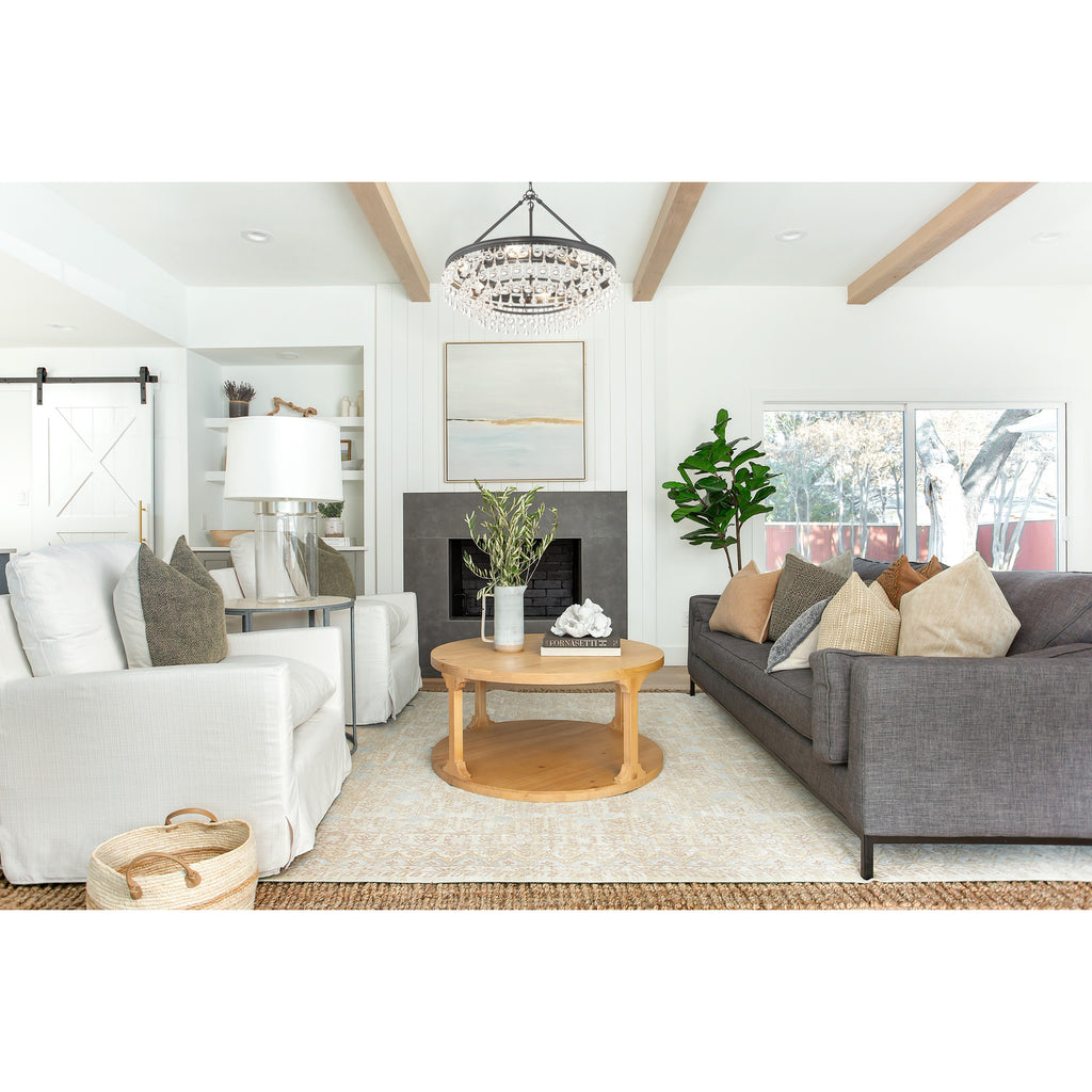 Crystorama Calypso 25'' Chandelier in Matte Black - Lifestyle View