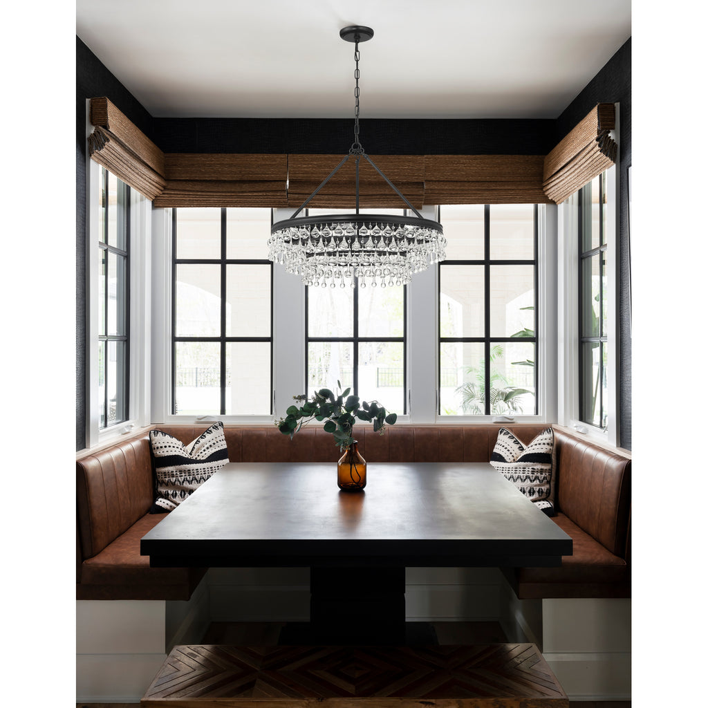 Crystorama Calypso 25'' Chandelier in Matte Black - Lifestyle View