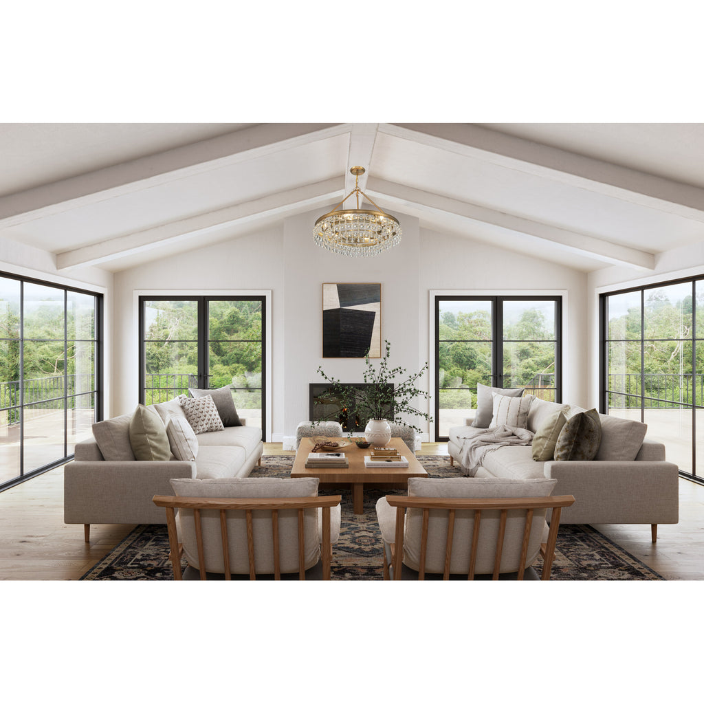 Crystorama Calypso 25'' Chandelier in Vibrant Gold - Lifestyle View
