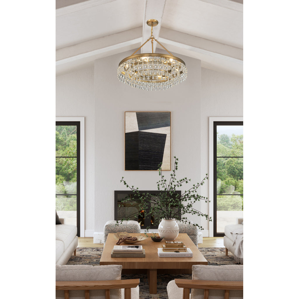 Crystorama Calypso 25'' Chandelier in Vibrant Gold - Lifestyle View