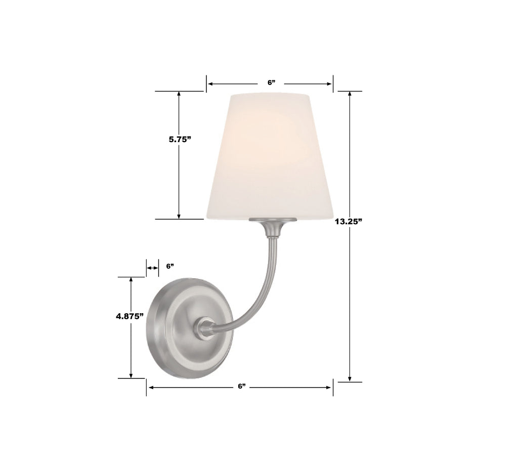 2441-OP-BN Sylvan 1 Light Sconce | Dimensions Image