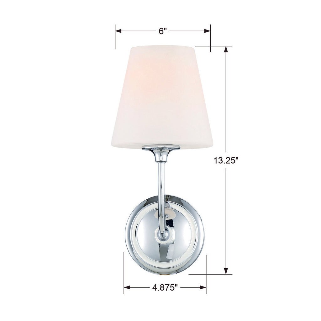 2441-OP-CH Sylvan 1 Light Sconce | Dimensions Image