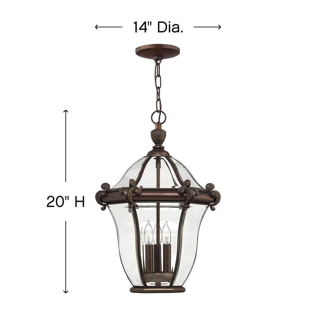 2442CB San Clemente 3 Light Traditional Outdoor Chandelier | Alternate Image