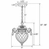 Crystorama Hand Cut 9" Pendant - Product Dimensions