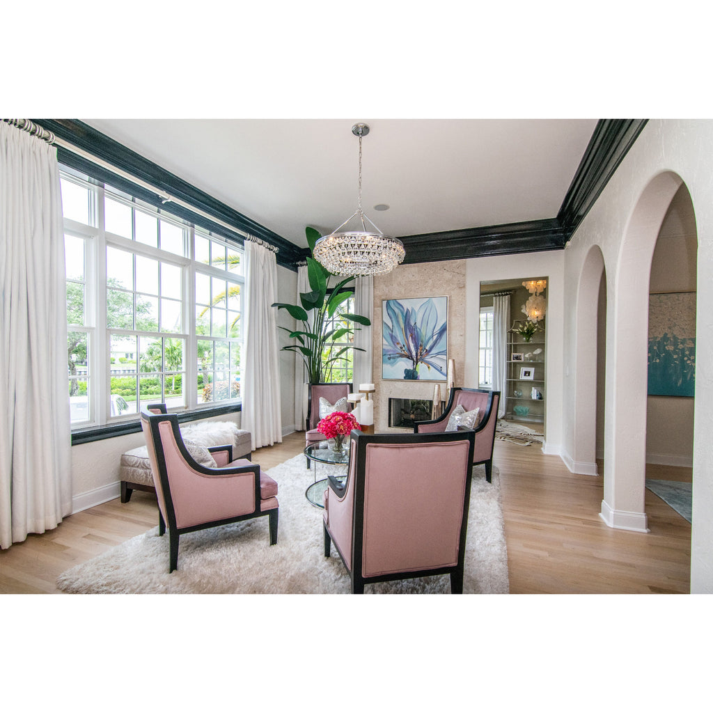 Crystorama Calypso 30'' Chandelier in Polished Chrome - Lifestyle View