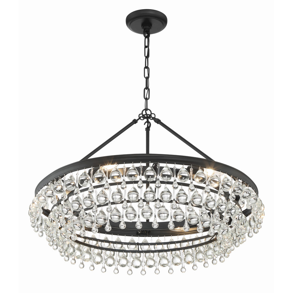 Crystorama Calypso 30'' Chandelier in Matte Black - Additional View