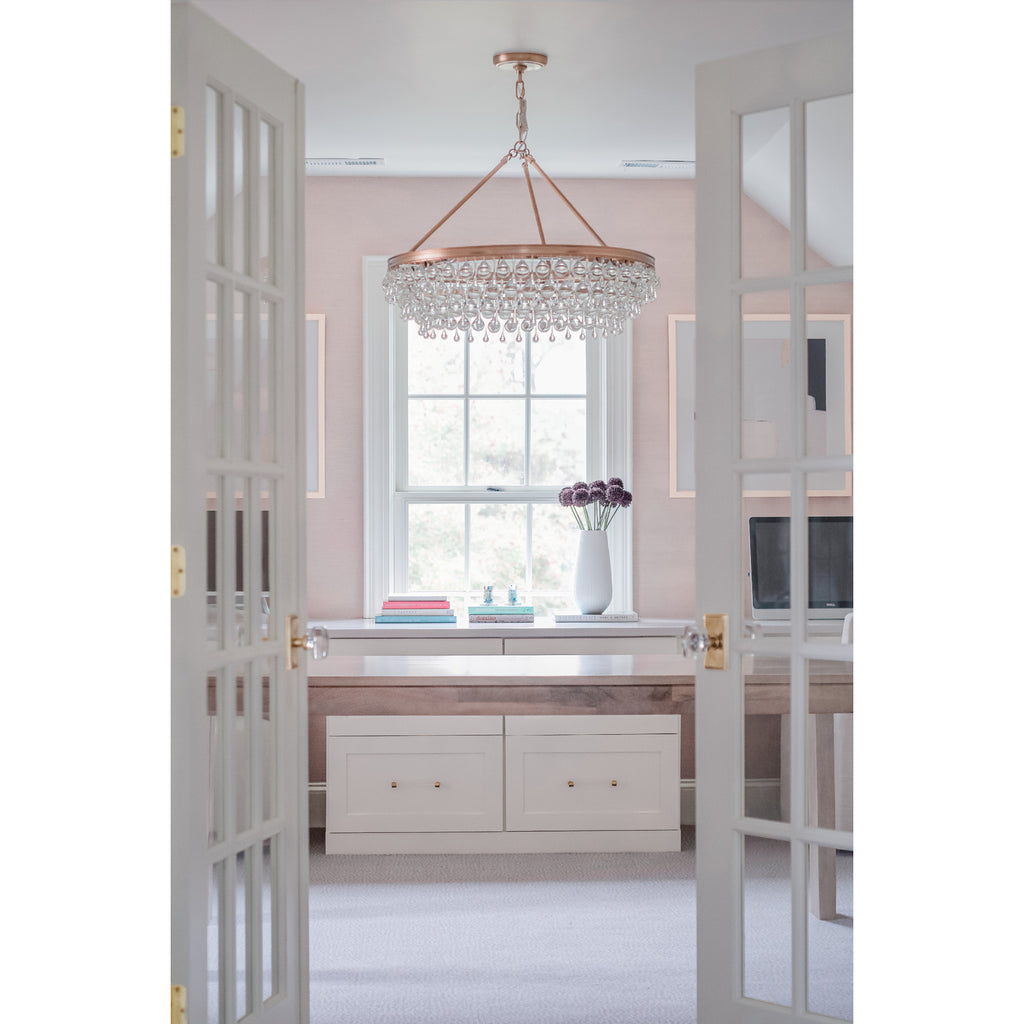 Crystorama Calypso 30'' Chandelier in Vibrant Gold - Lifestyle View