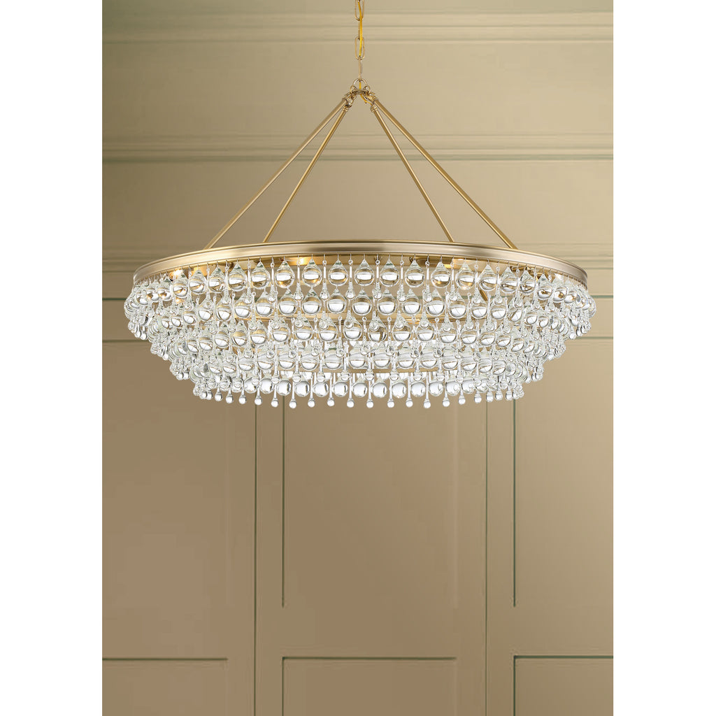 Crystorama Calypso 40'' Chandelier in Vibrant Gold - Lifestyle View