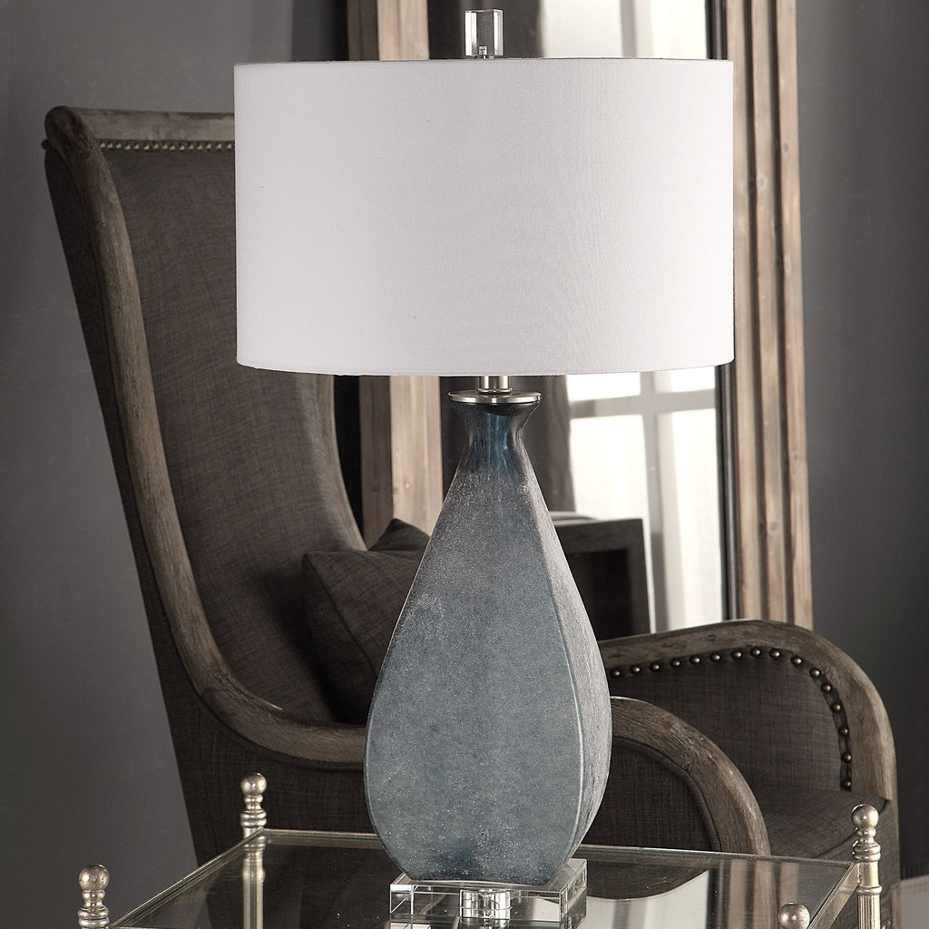 Ocean Blue Glass Lamp | Luxe Lighting- Alternate Image