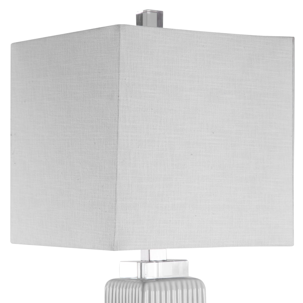 White Buffet Lamp Gloss Crystal Accent- Alternate Image