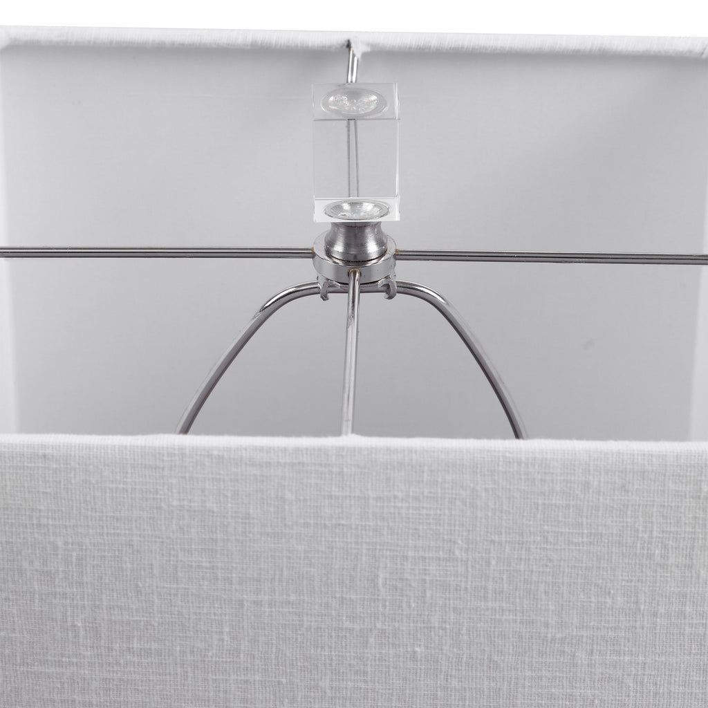 White Buffet Lamp Gloss Crystal Accent- Alternate Image