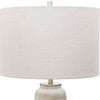 Boho White Crackle Table Lamp - Rustic Elegance- Alternate Image