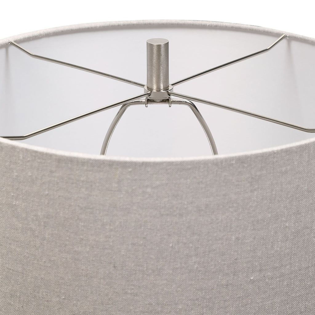 Boho White Crackle Table Lamp - Rustic Elegance- Alternate Image