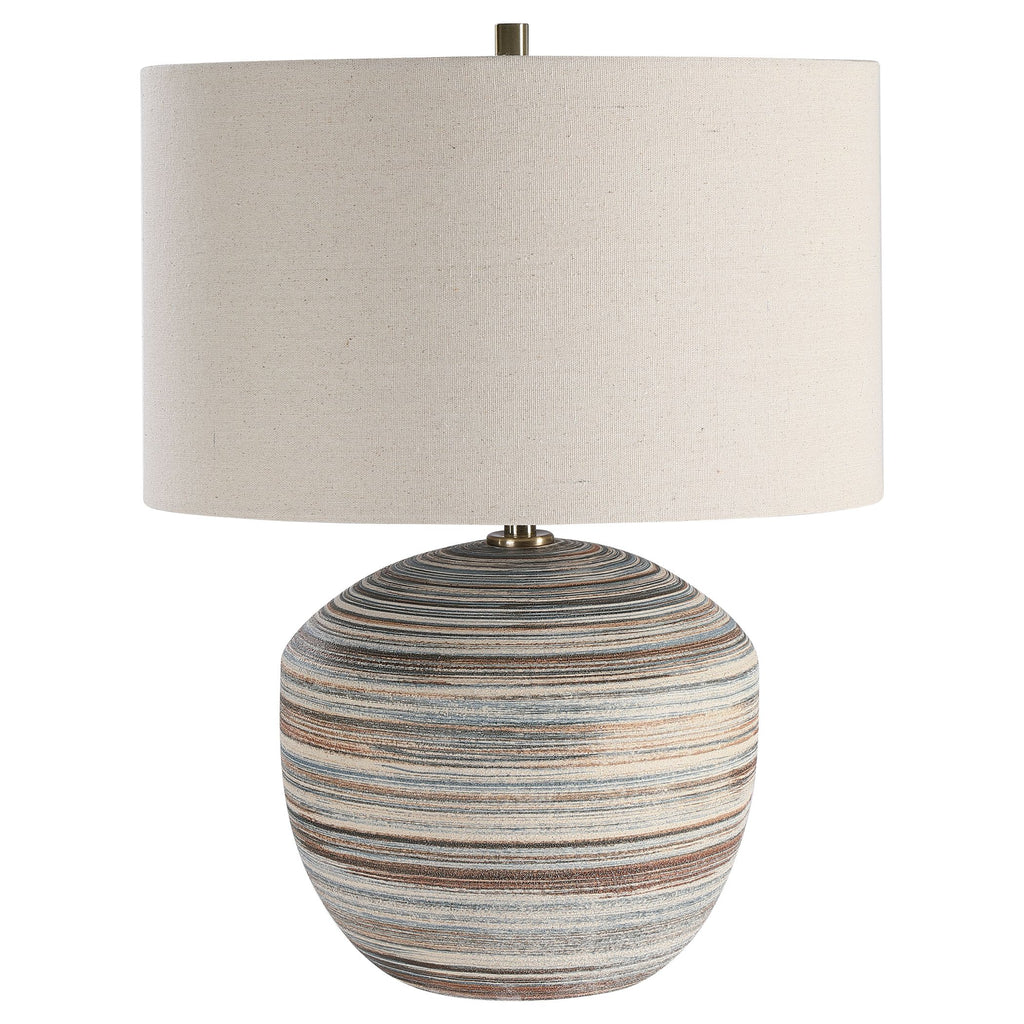 Hampton Retreat Striped Accent Lamp - Brown and Cream- Alternate Image