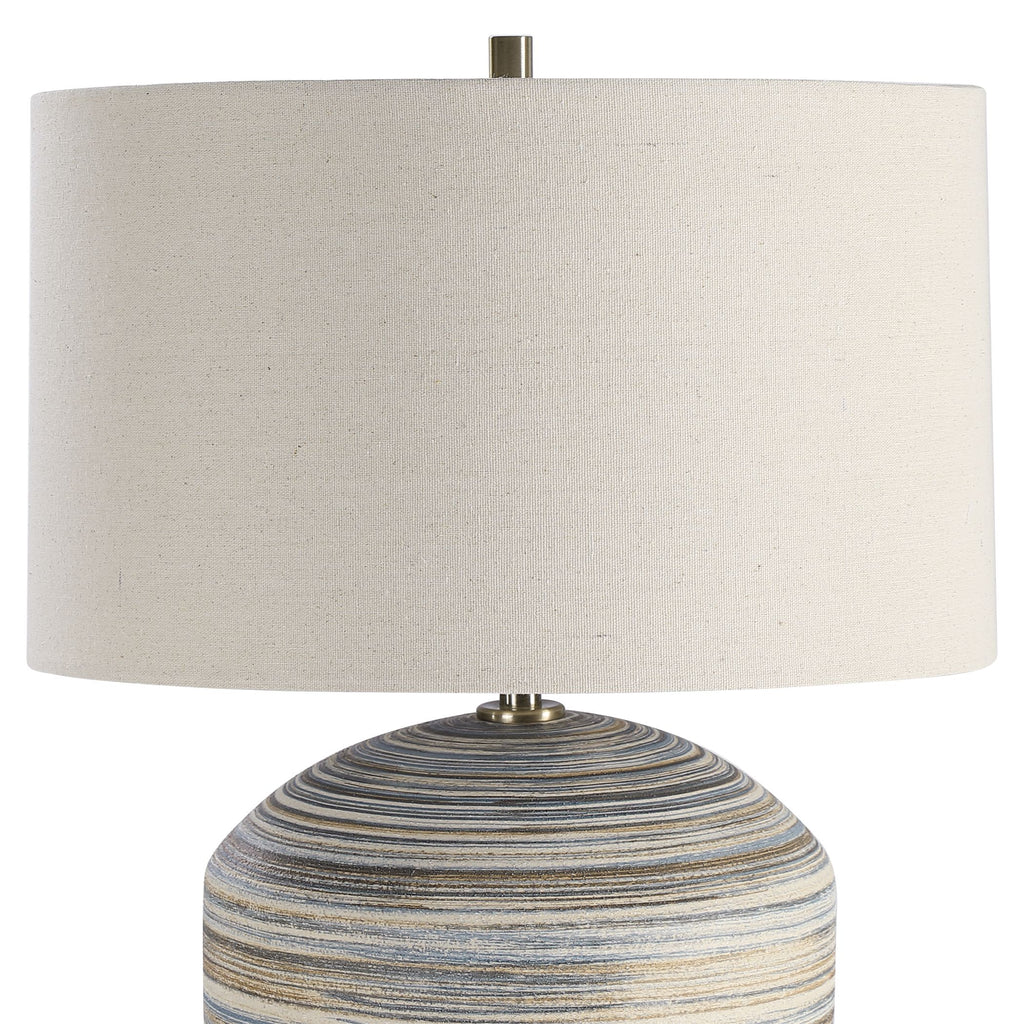 Hampton Retreat Striped Accent Lamp - Brown and Cream- Alternate Image