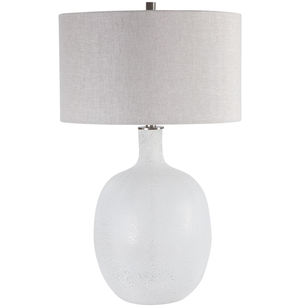 Village Boho White Glass Table Lamp | Vintage Aged White- Alternate Image