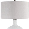 Village Boho White Glass Table Lamp | Vintage Aged White- Alternate Image