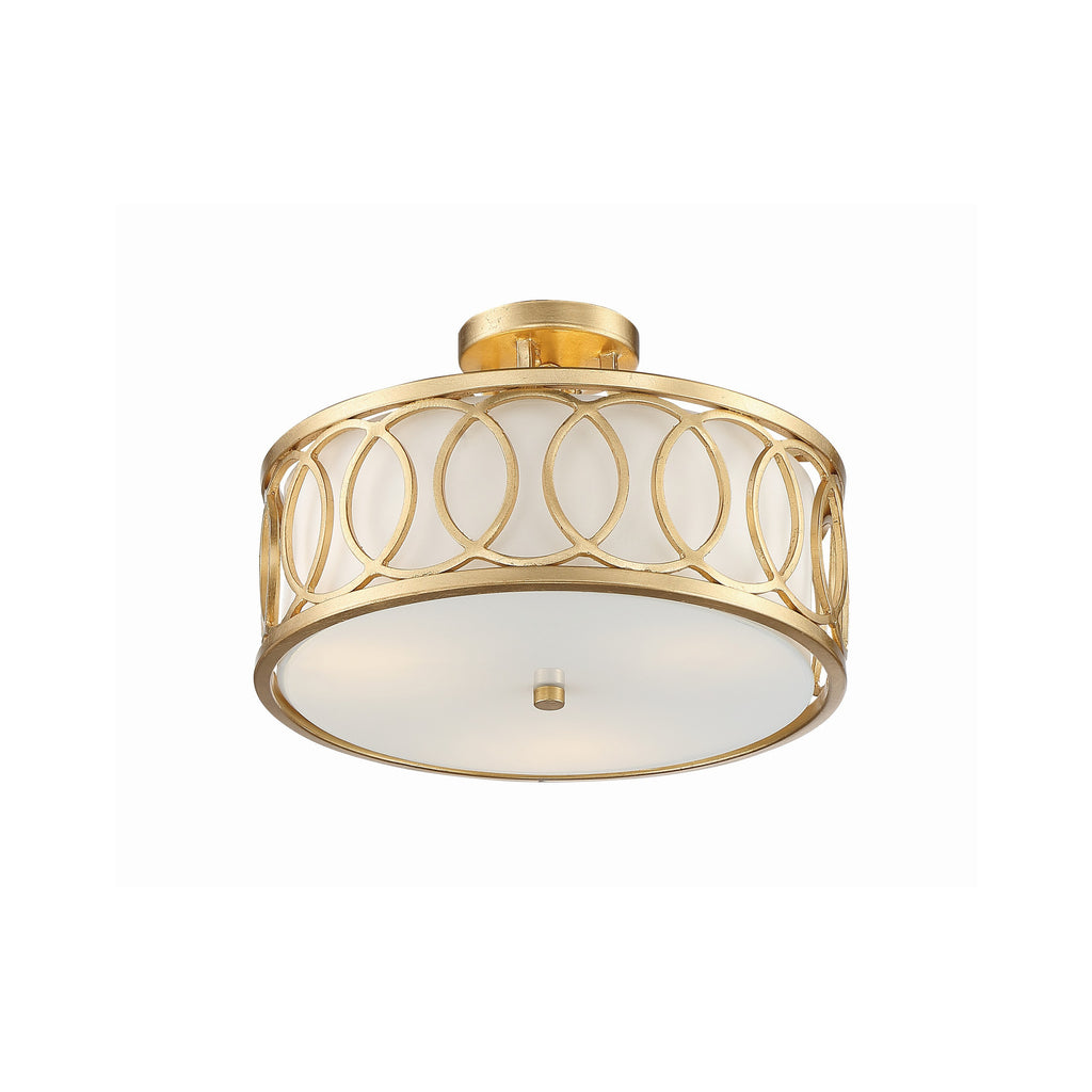 Crystorama Graham 15'' Semi Flush Mount in Antique Gold - Additional View