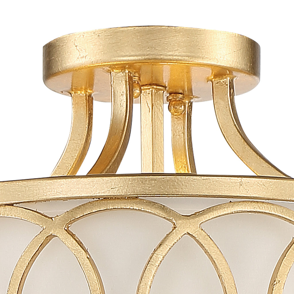 Crystorama Graham 15'' Semi Flush Mount in Antique Gold - Additional View