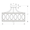 Crystorama Graham 15'' Semi Flush Mount - Product Dimensions