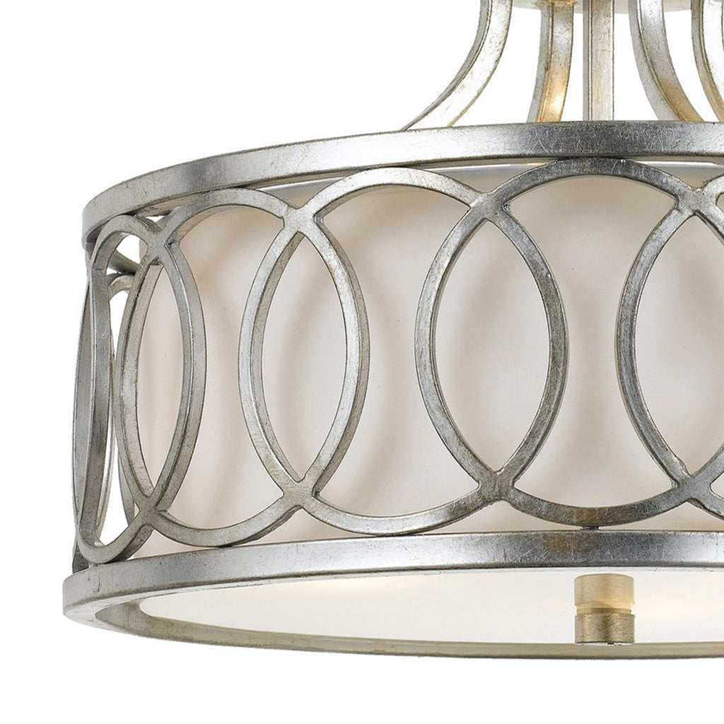 Crystorama Graham 15'' Semi Flush Mount in Antique Silver - Additional View