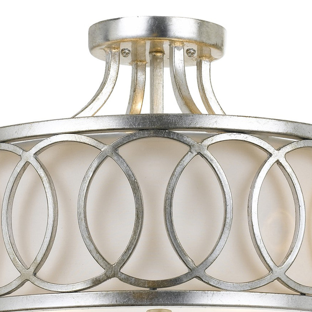 Crystorama Graham 15'' Semi Flush Mount in Antique Silver - Additional View