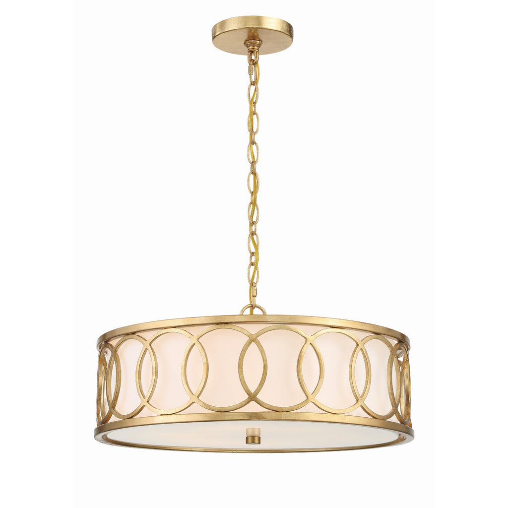 Crystorama Graham 18'' Chandelier in Antique Gold - Front View