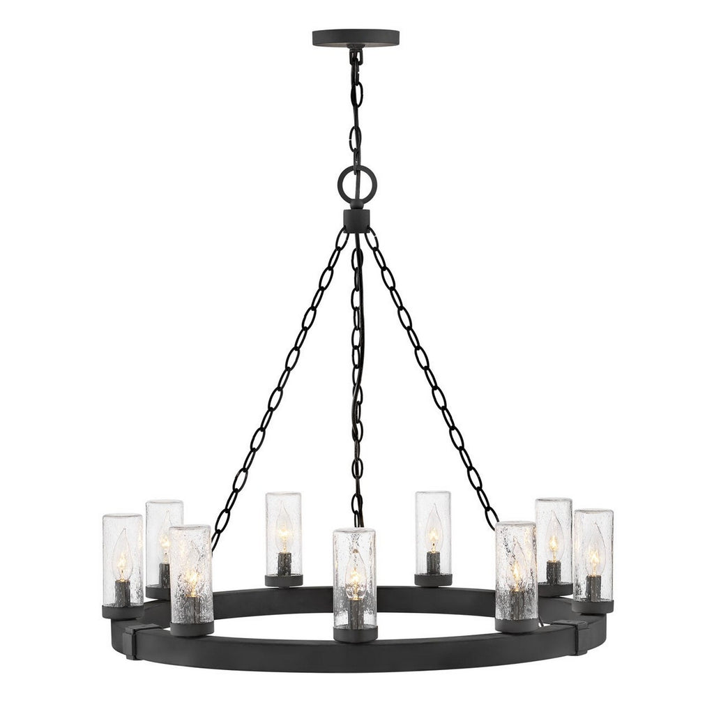 29208BK Sawyer 9 Light Outdoor Chandelier|Main Image