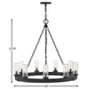 29208BK Sawyer 9 Light Outdoor Chandelier|Dimensions Image